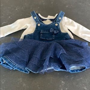 Mayoral Denim and White Dress Set